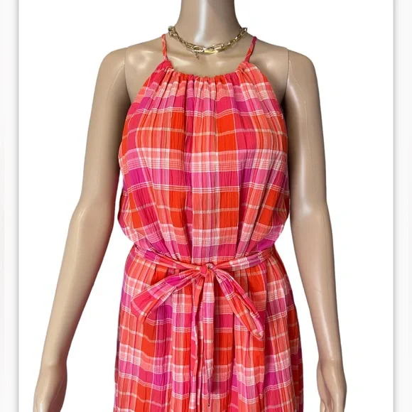 NWT Tommy Hilfiget Bayfront Plaid Belted Midi Dress Sz 12 - Picture 9 of 15